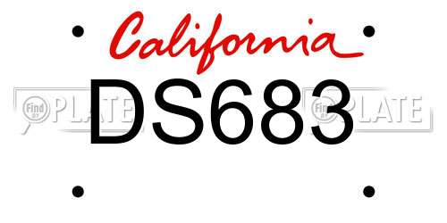 DS683 California License Plate