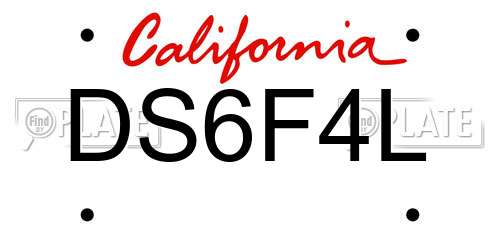 DS6F4L California License Plate