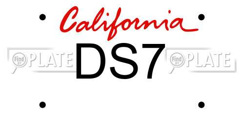 DS7 California License Plate