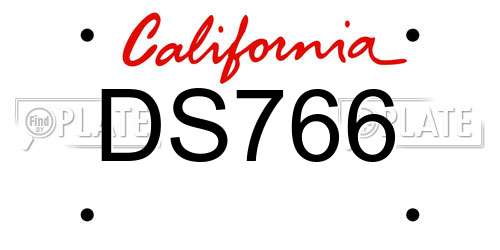 DS766 California License Plate