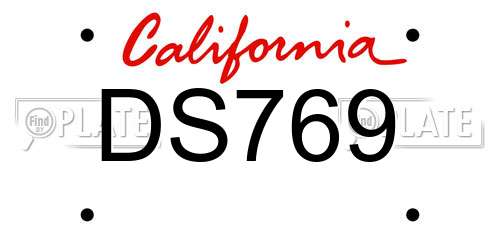 DS769 California License Plate