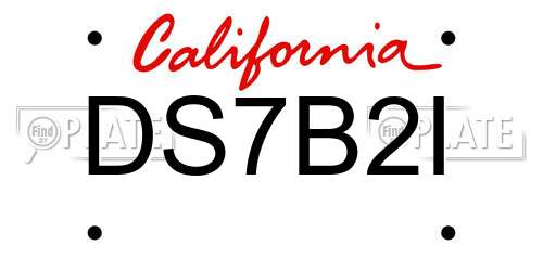 DS7B2I California License Plate