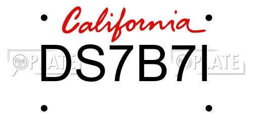 DS7B7I California License Plate
