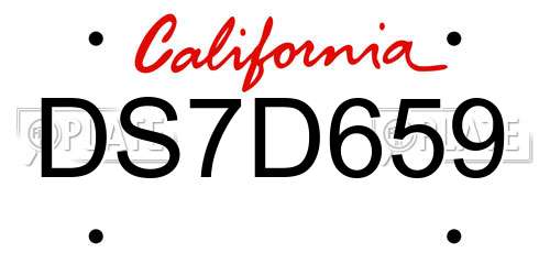 DS7D659 California License Plate
