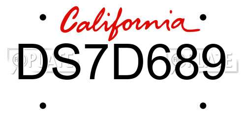 DS7D689 California License Plate