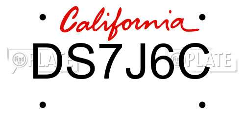 DS7J6C California License Plate