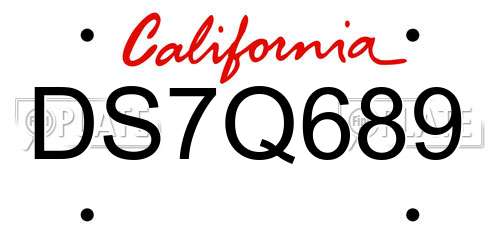 DS7Q689 California License Plate