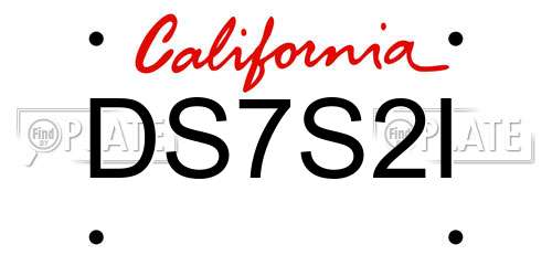 DS7S2I California License Plate