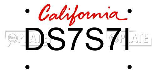 DS7S7I California License Plate