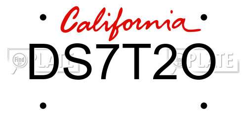 DS7T2O California License Plate