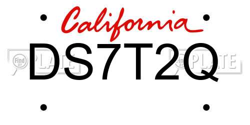 DS7T2Q California License Plate