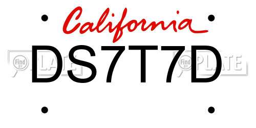 DS7T7D California License Plate