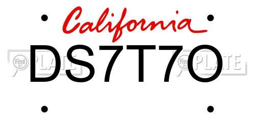 DS7T7O California License Plate