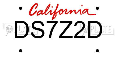 DS7Z2D California License Plate