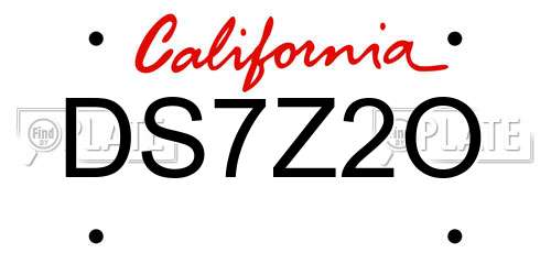 DS7Z2O California License Plate