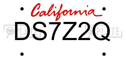 DS7Z2Q California License Plate