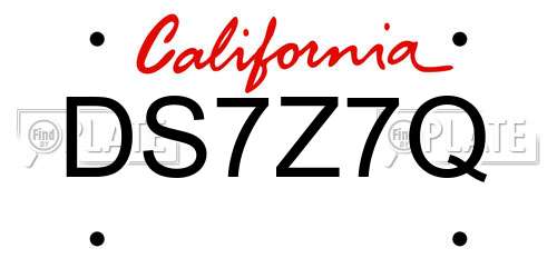 DS7Z7Q California License Plate