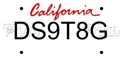 DS9T8G California License Plate