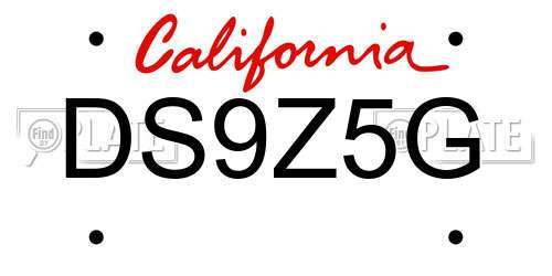 DS9Z5G California License Plate