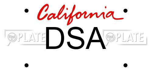 DSA California License Plate