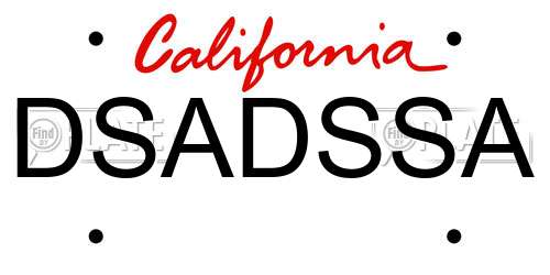 DSADSSA California License Plate