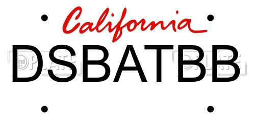 DSBATBB California License Plate