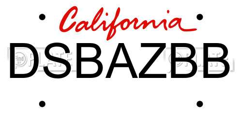 DSBAZBB California License Plate