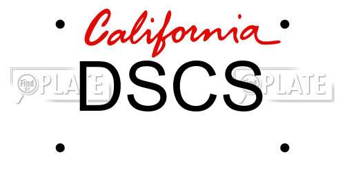 DSCS California License Plate