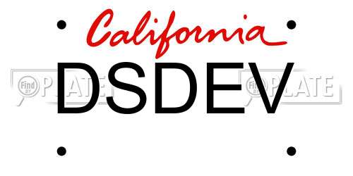DSDEV California License Plate