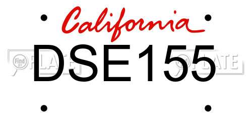 DSE155 California License Plate