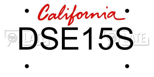 DSE15S California License Plate