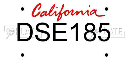 DSE185 California License Plate