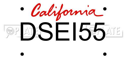 DSEI55 California License Plate
