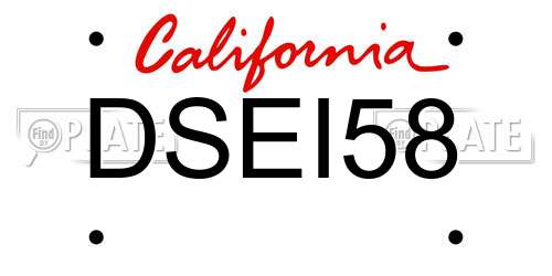 DSEI58 California License Plate