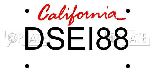 DSEI88 California License Plate