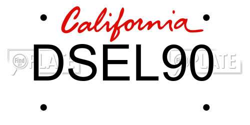 DSEL90 California License Plate