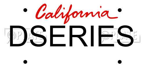 DSERIES California License Plate