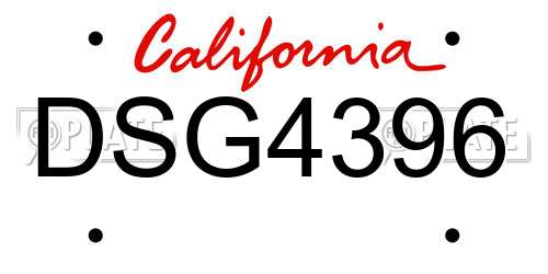 DSG4396 California License Plate