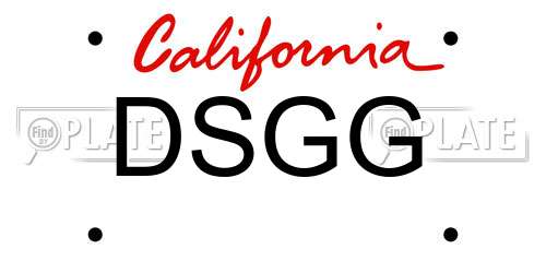 DSGG California License Plate