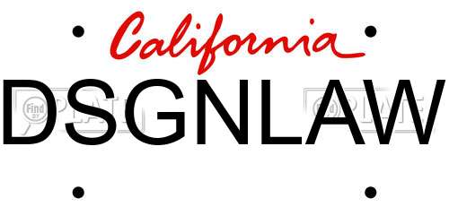 DSGNLAW California License Plate