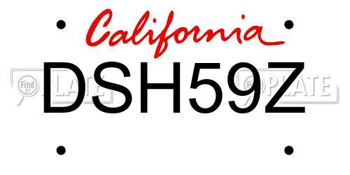 DSH59Z California License Plate