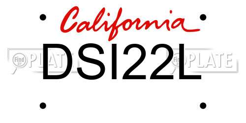 DSI22L California License Plate