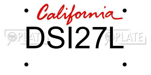 DSI27L California License Plate