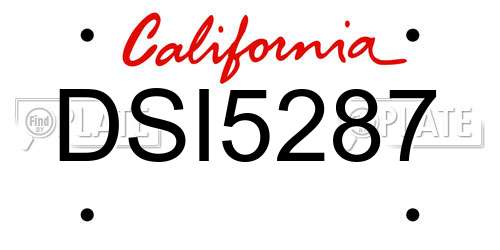 DSI5287 California License Plate