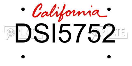 DSI5752 California License Plate