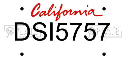 DSI5757 California License Plate