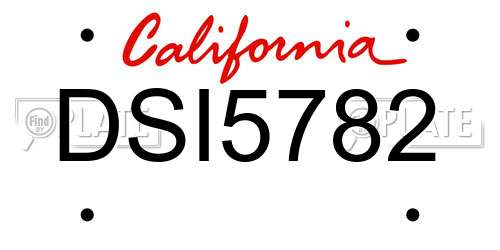 DSI5782 California License Plate