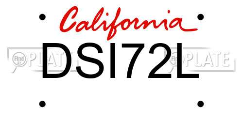 DSI72L California License Plate