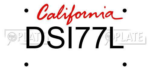 DSI77L California License Plate