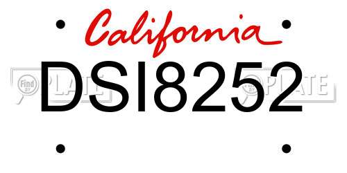 DSI8252 California License Plate
